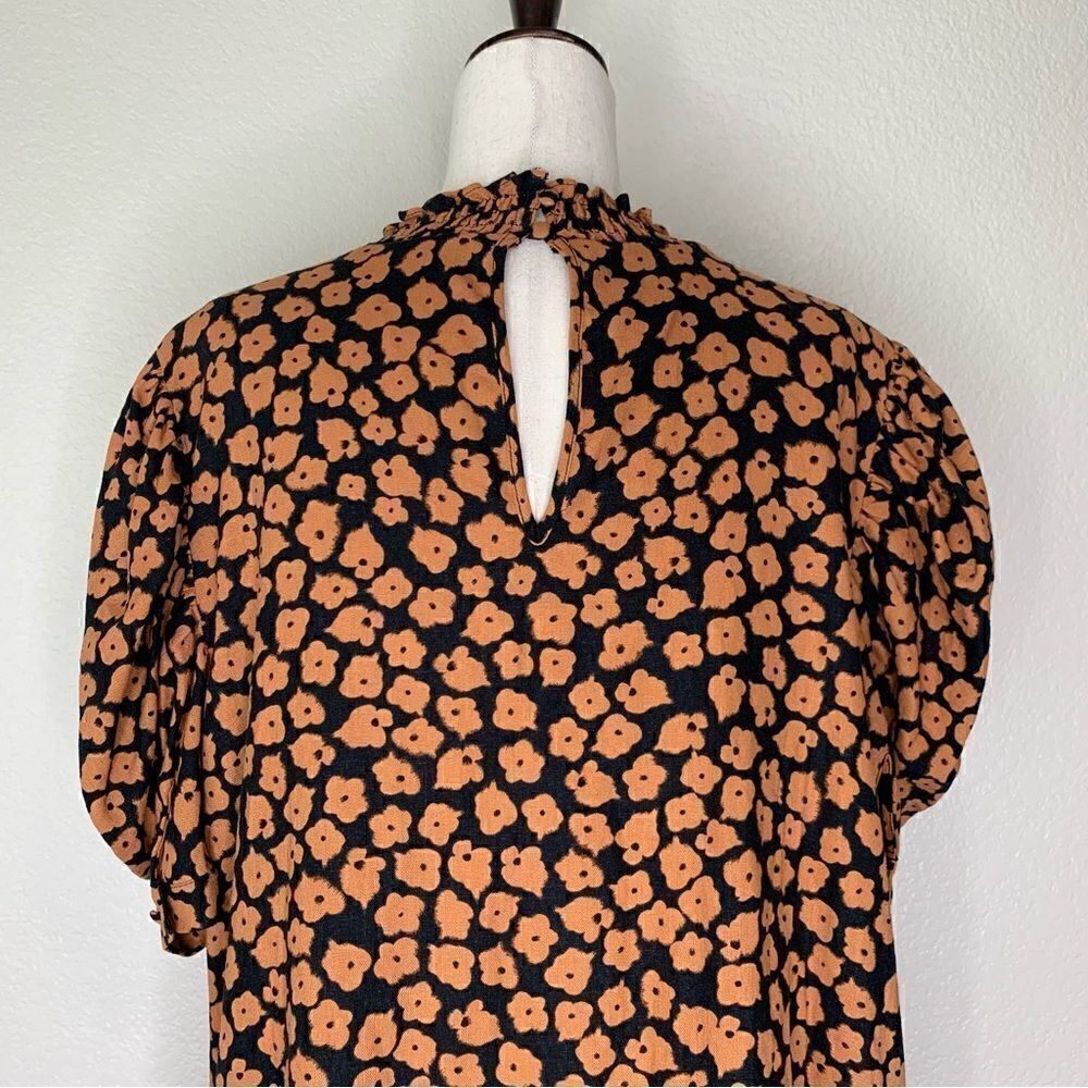 Who What Wear Linen Blend Floral Puff Sleeve Shift Dress, Size XXL - Picture 10 of 13